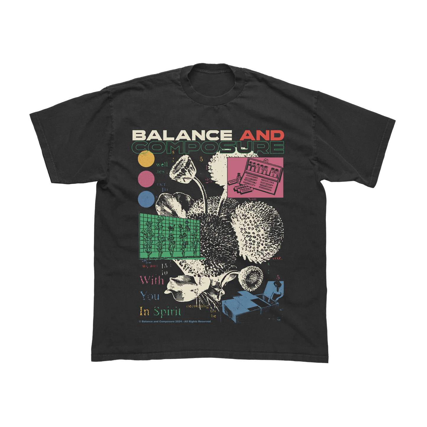FLORAL BLACK T-SHIRT
